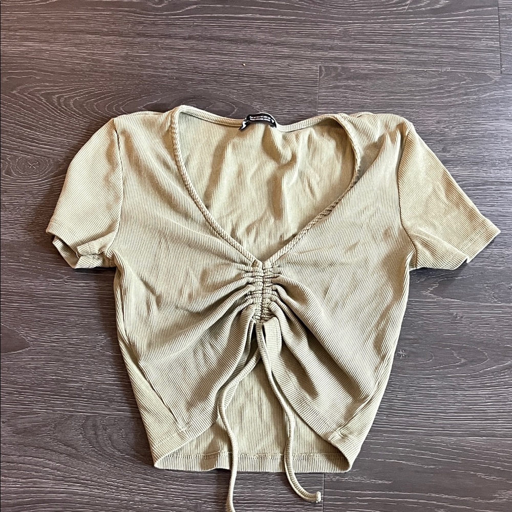 Zara Gathered green Blouse